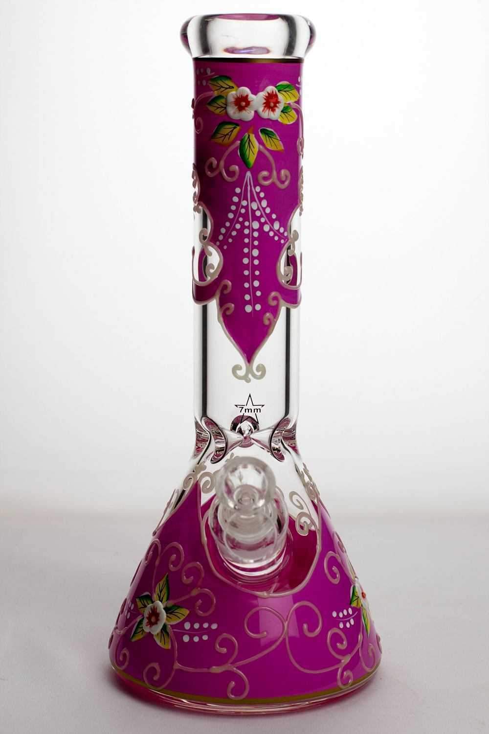 13 Luminous heavy glass flower artwork beaker bong