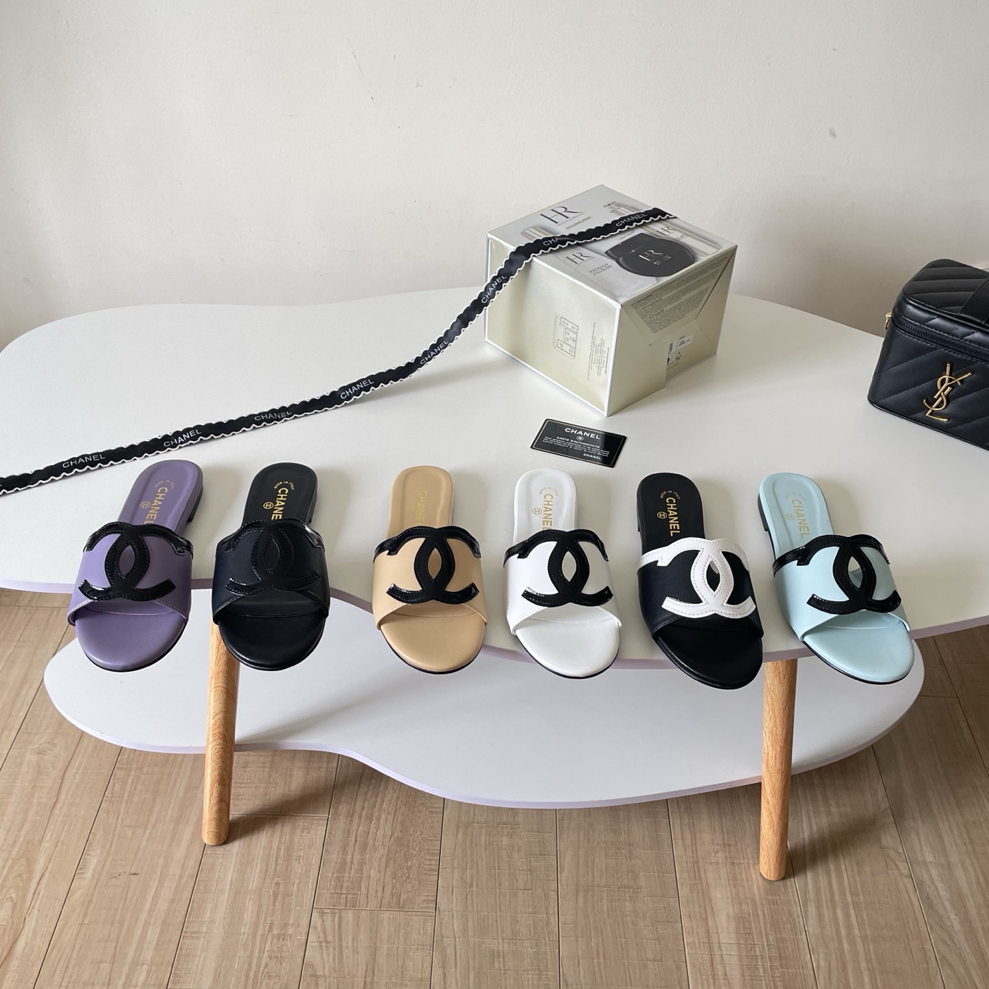 Chanel 26P Double C Two-Tone Flat Slippers