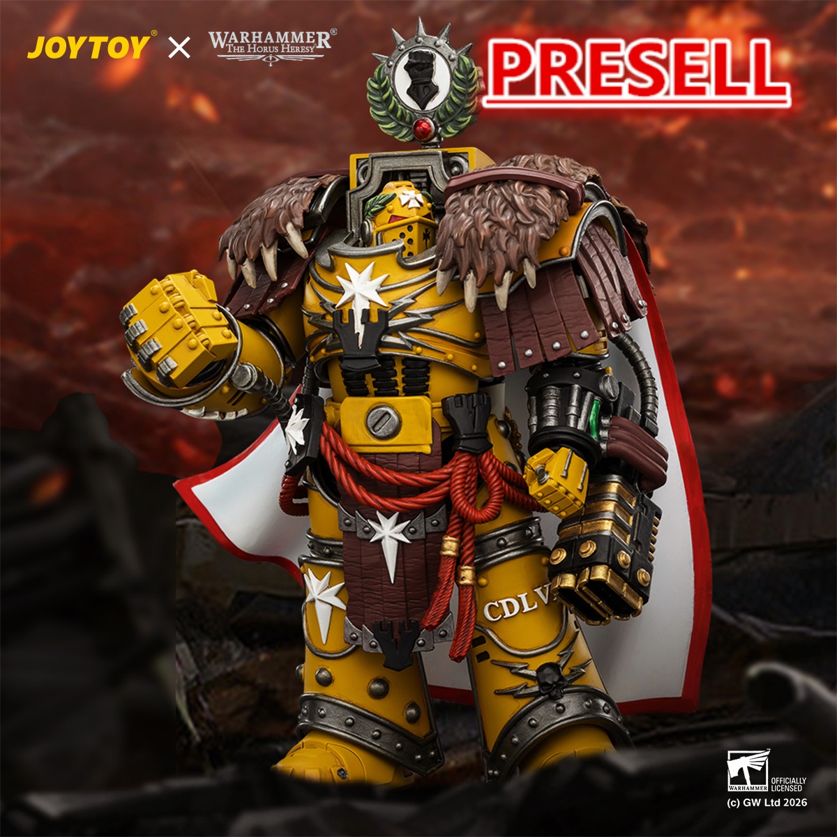 JOYTOY JT04209 Warhammer The Horus Heresy 1:18 Imperial Fists Lord Castellan Evander Garrius The Tyrant of Cthonia - JOYTOY WORLD