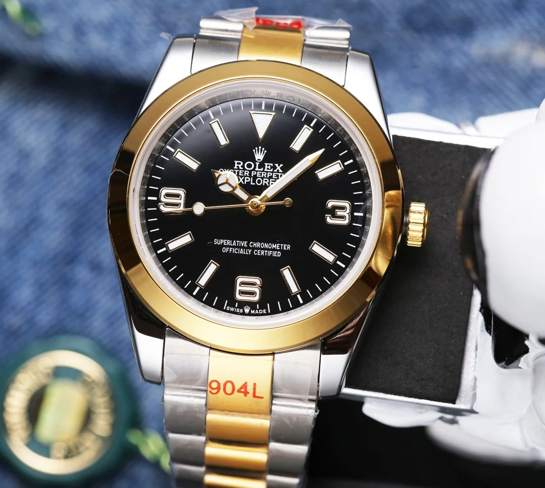 Rolex Watch EXPLORER 41MM GOLD STEEL BLACK DIAL