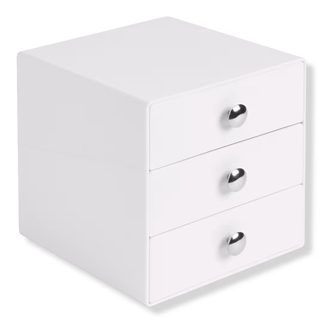 iDesign  Stackable 3-Drawer Vanity Makeup Organizer - Aqua
