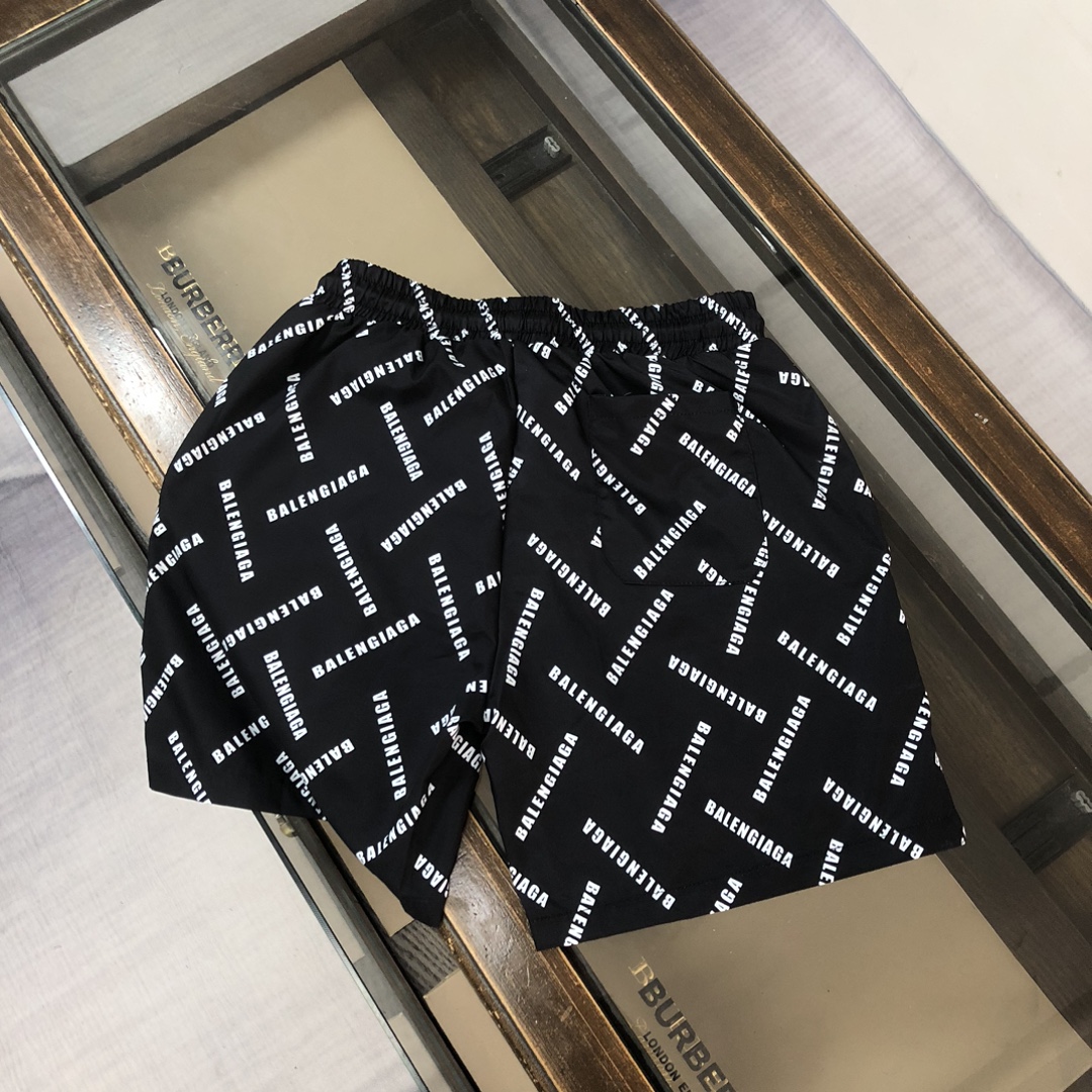 Balenciaga Style All-Over Diagonal Monogram Logo Shorts