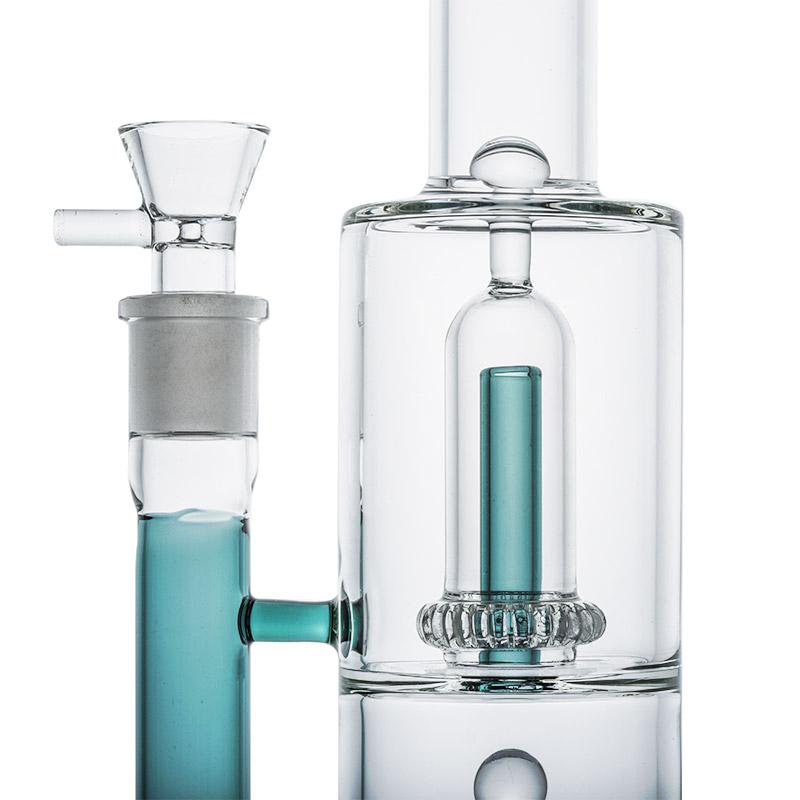 13.8 Straight Tube Double Showerhead Perc Bong