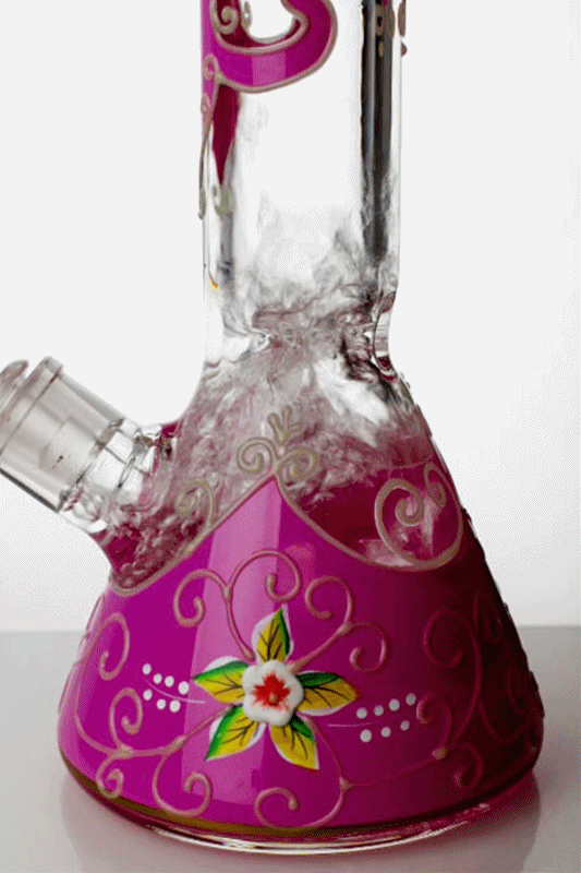 13 Luminous heavy glass flower artwork beaker bong