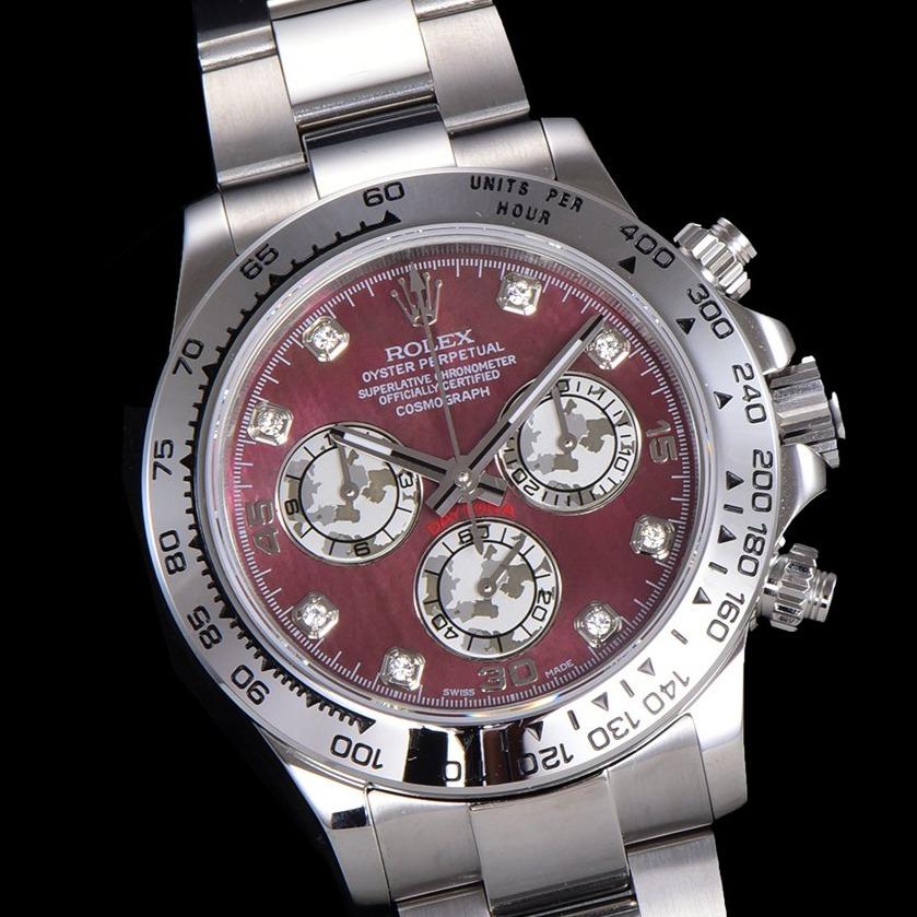 Rolex Watch DAYTONA CUSTOM STEEL CASE RED PEARL DIAL Watch