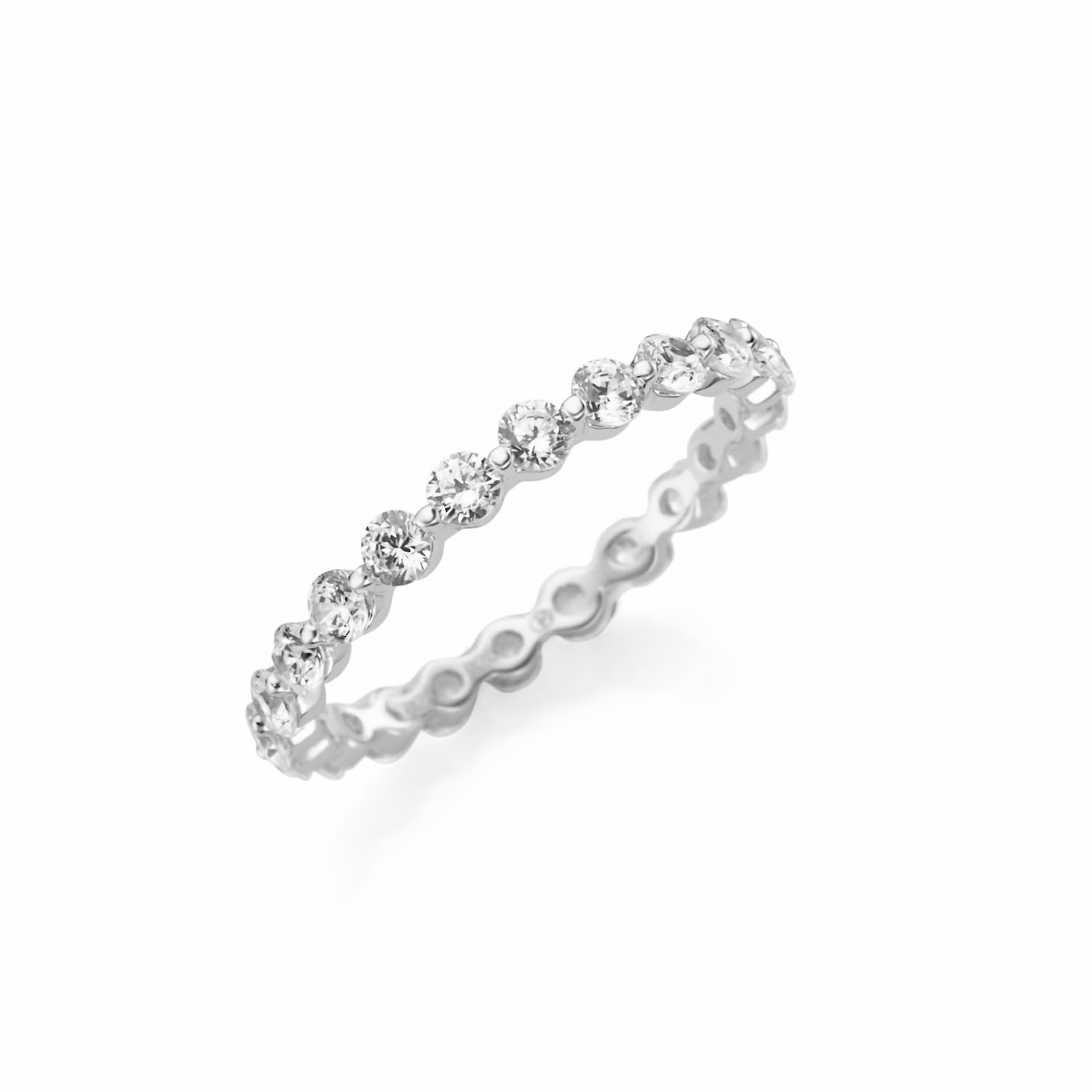 Ring runde Zirkonia Steine, Silber 925