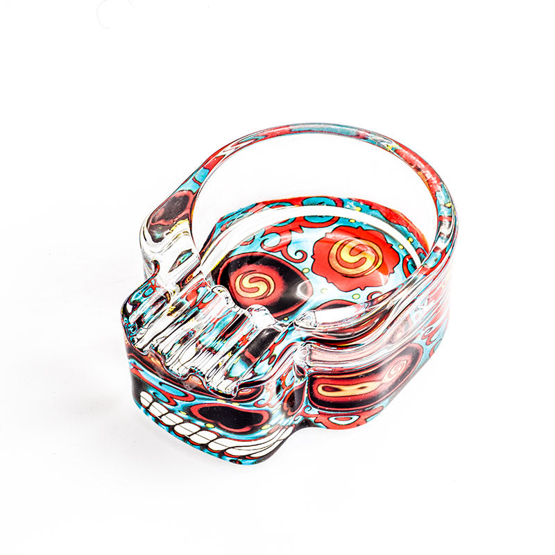 Skull Glass Cigarette Ashtray (Random Pattern)