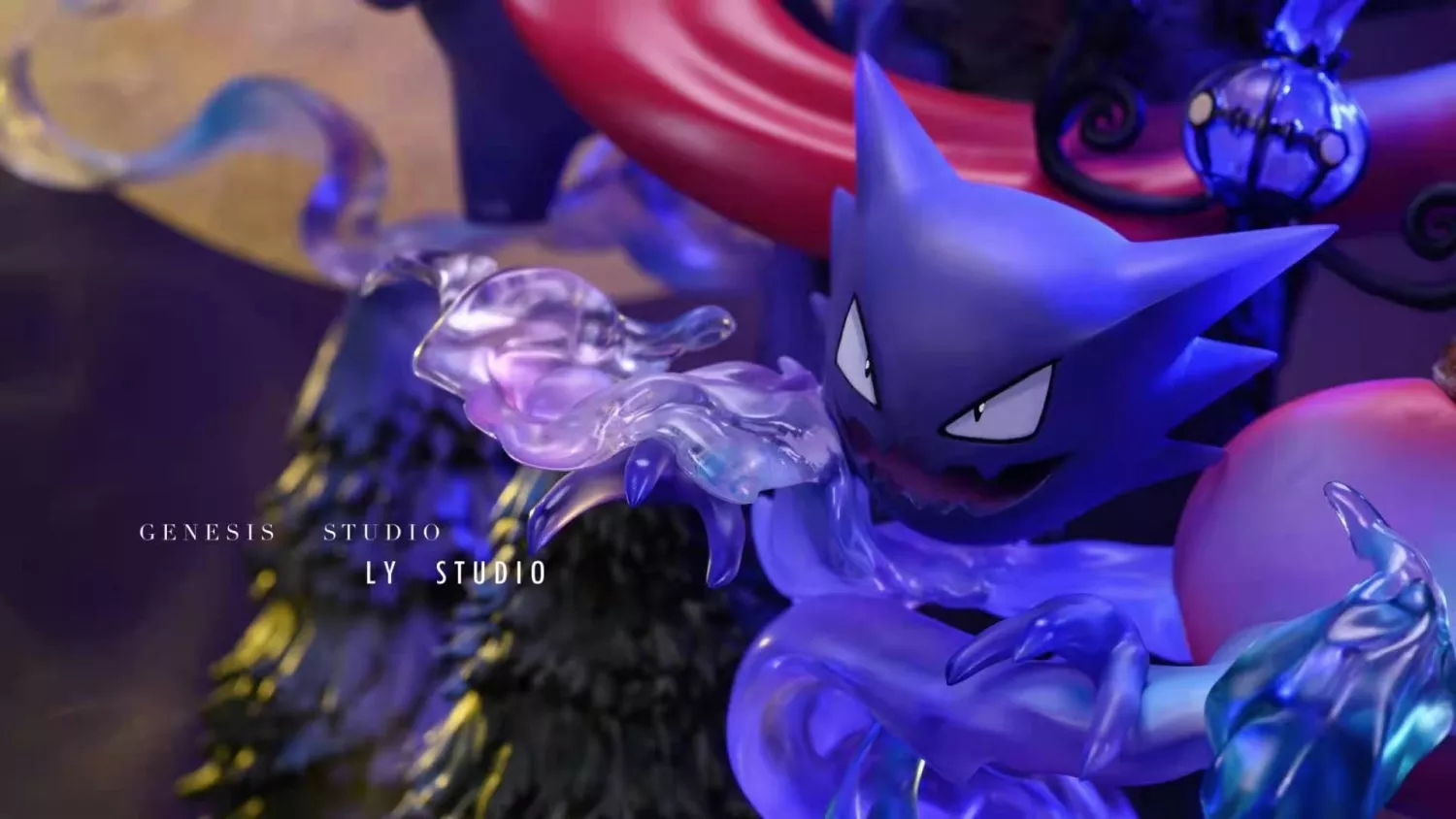 Pokemon - LY Studio x Genesis Pokemon Gengar Family Round Midnight Resin Statue