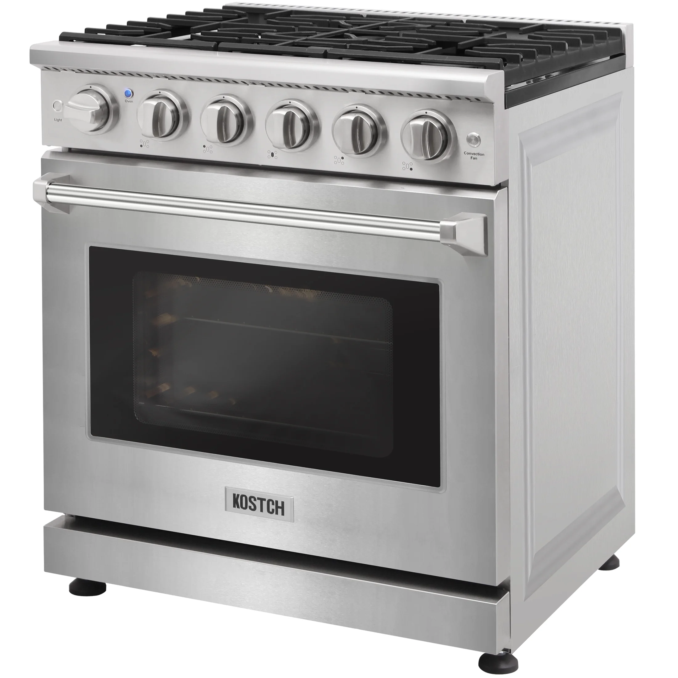 KOSTCH 30-in 5 burners 4.55-cu ft Convection Oven Freestanding Liquid Propane Gas Range ( Stainless steel )
