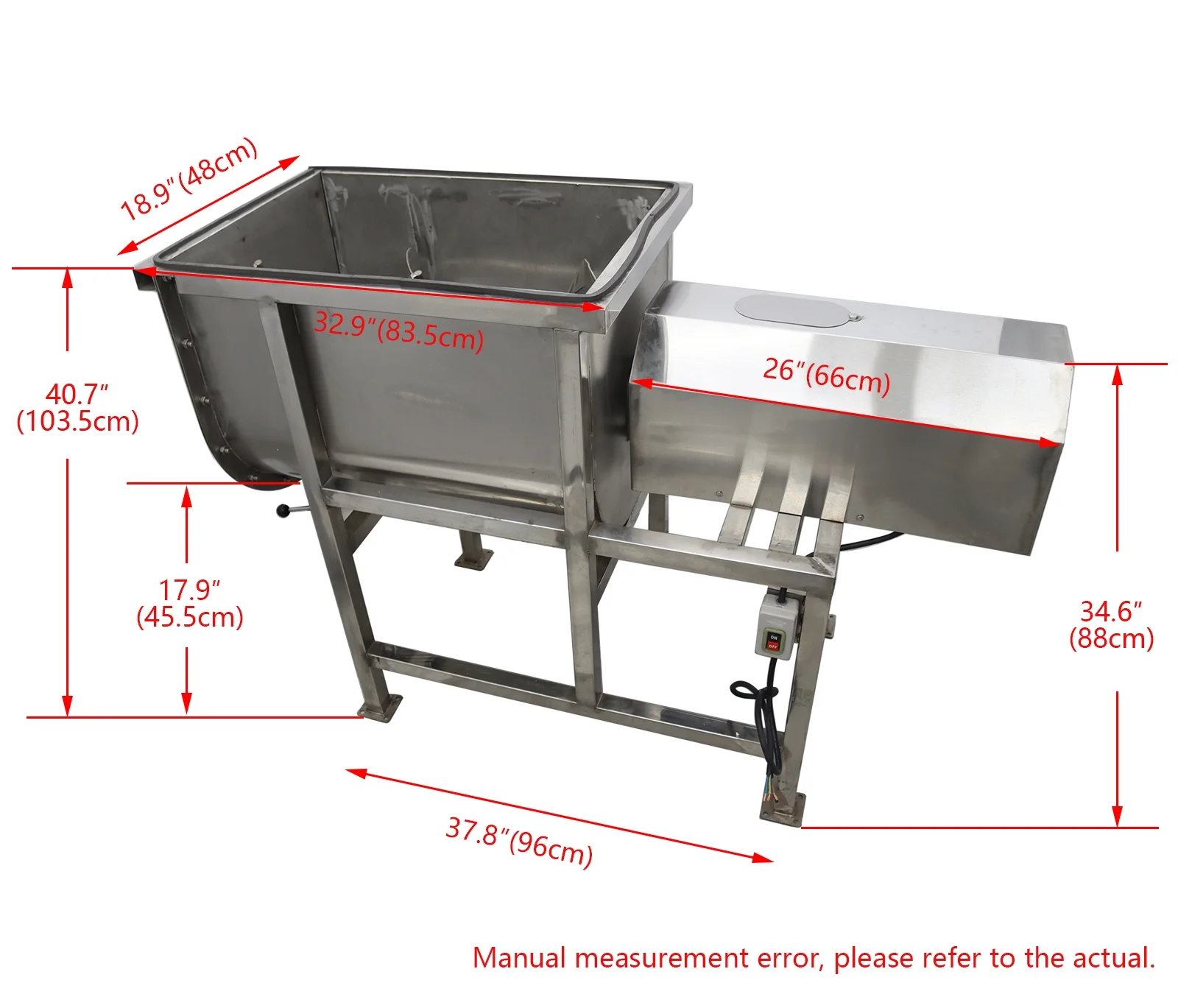 Dry and Wet Horizontal Mixer Ribbon Blender 220V for Feed Chemical Food Mixing