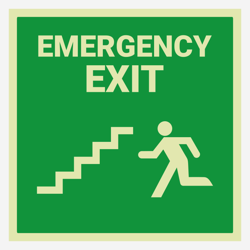 Customized Luminous Emergency Fire Evacuation Exit Sign Sticker