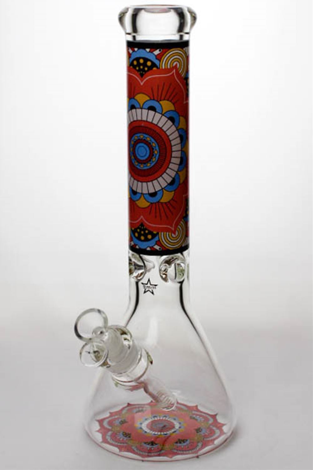 14 geometric design heavy glass beaker water bong