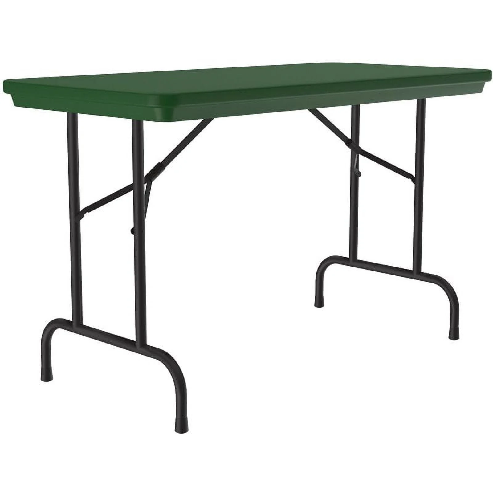 Correll Commercial Duty GREEN Plastic Top Folding Table One-Piece Blow-Molded Plastic Top is Waterproof, Scratch, Stain, & Impact Resistant, Colors go all the way through