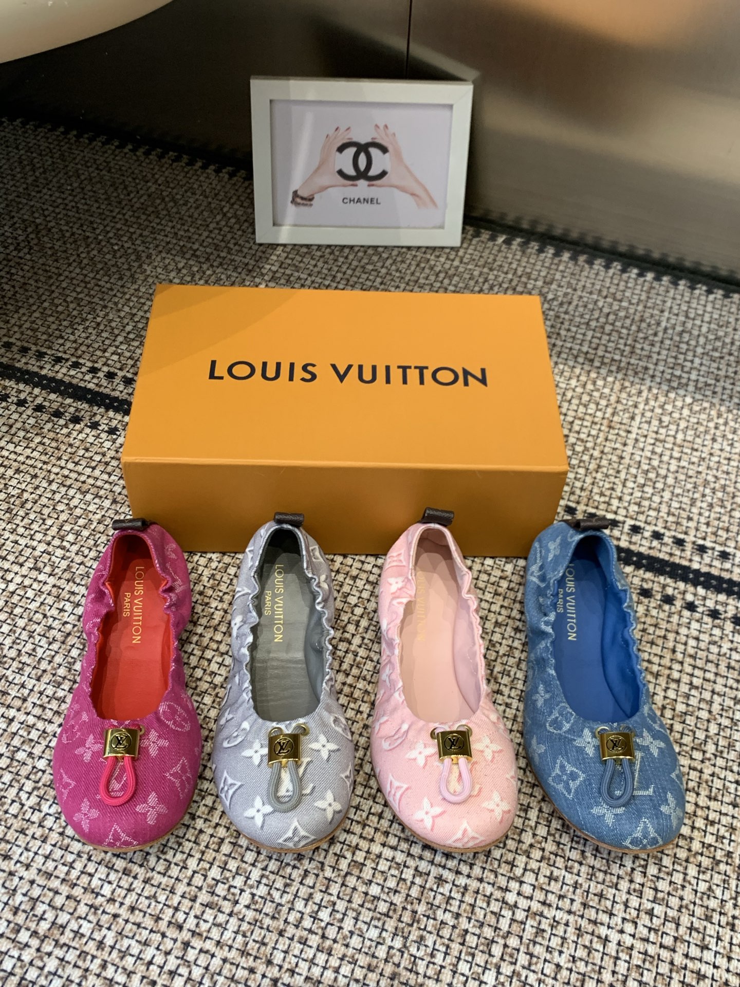 LV Mary Jane Denim Ballet Flats