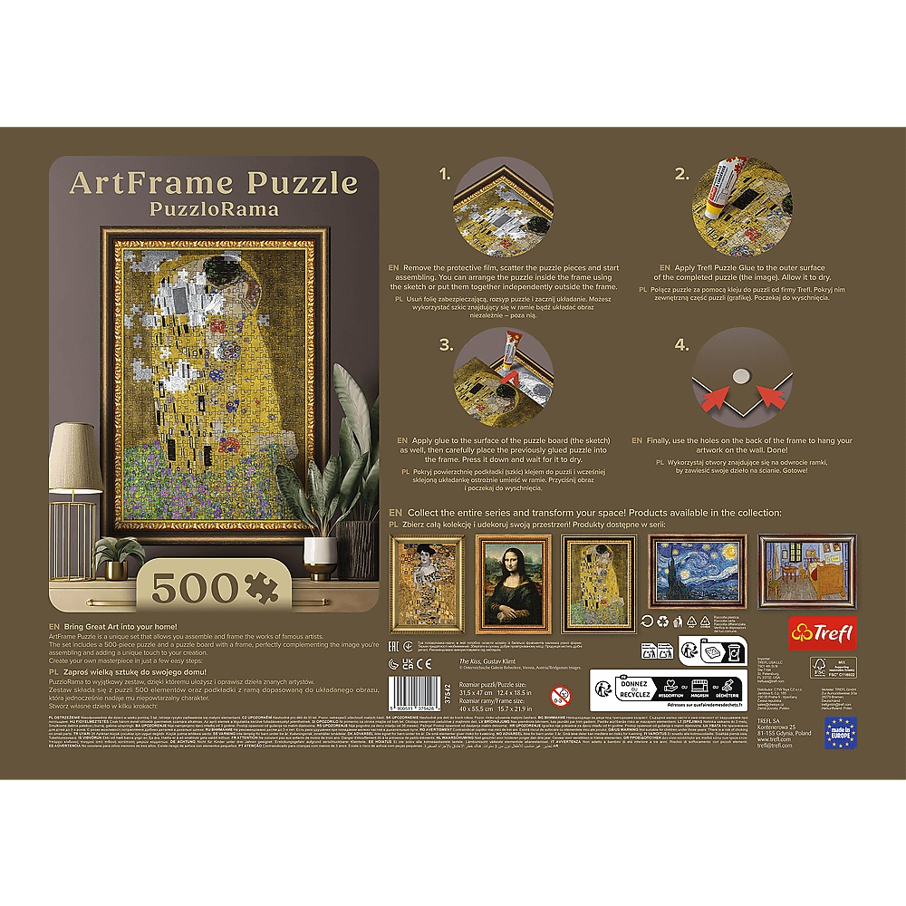 Puzzle 500 El. Puzzlorama, Pocałunek, Gustav Klimt