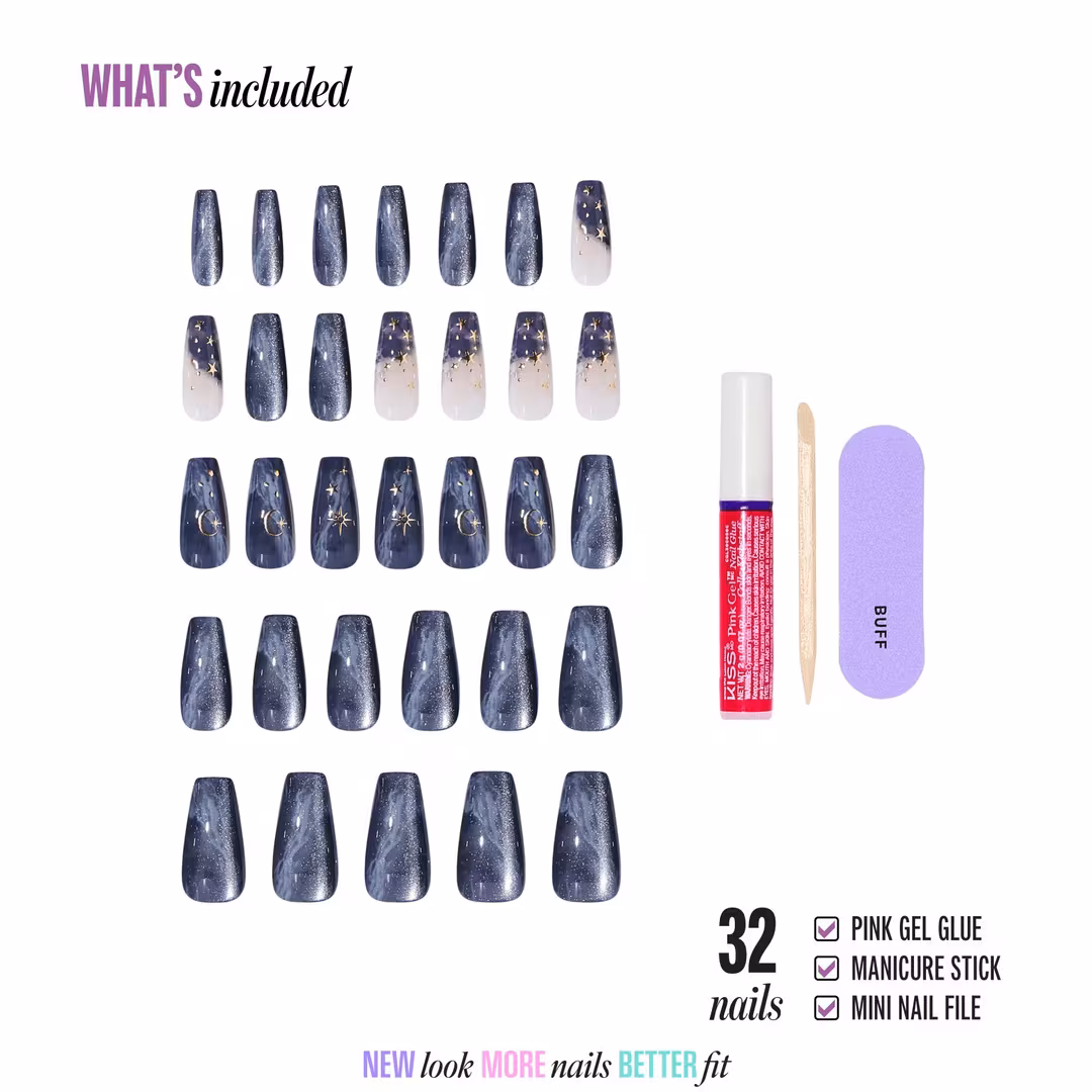 Kiss  Core Design Long Coffin Press On Nails, Spooky Tips