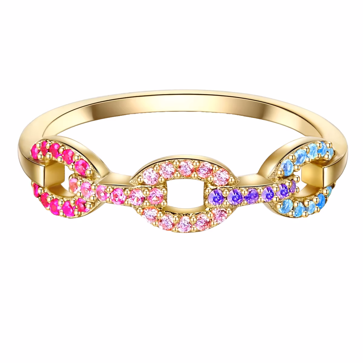 Ring Sterling Silber Zirkonia in Gelbgold