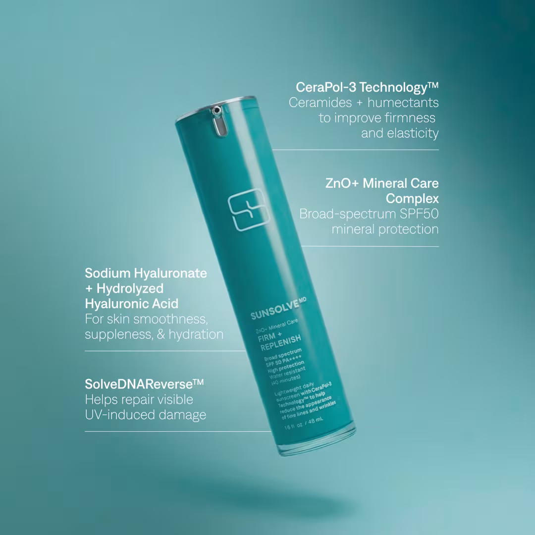 SunsolveMD  ZnO+ Mineral Care Firm + Replenish SPF50