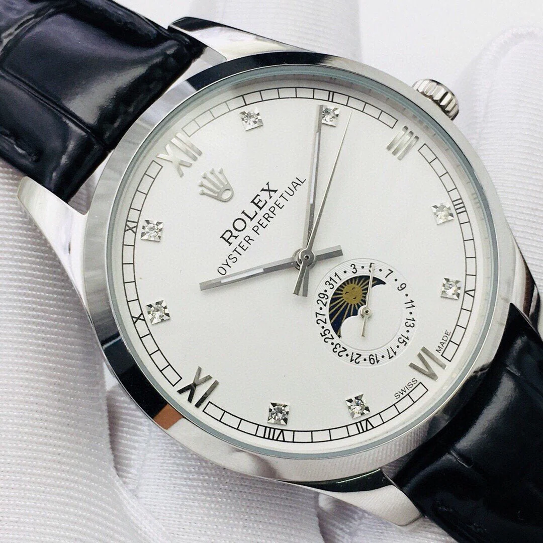 Rolex Watch OYSTER PERPETUAL 41 MOONPHASE STEEL CASE WHITE DIAL Watch