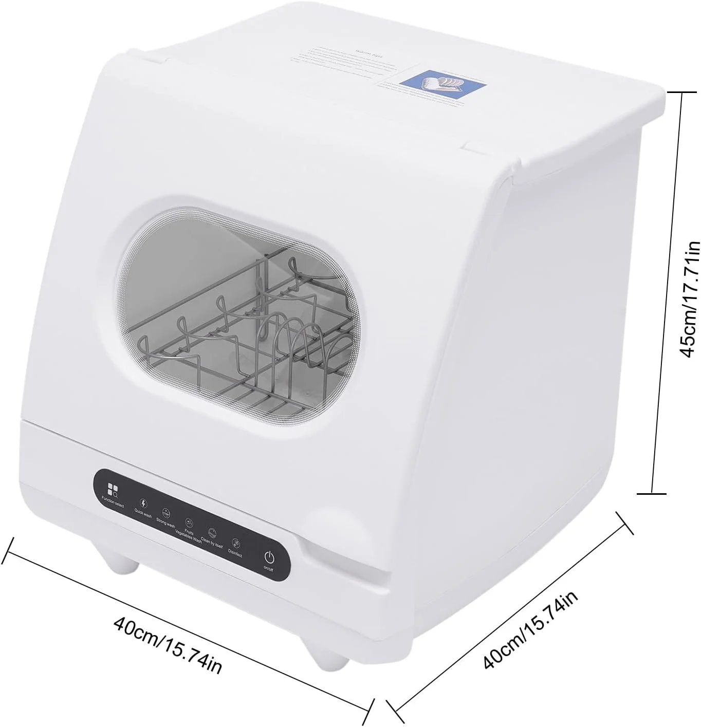 Portable Countertop Dishwashers, 5 Wash Programs Mini Dishwasher, Compact Dishwashers for Apartments Dorms Boats Campers Rvs, 15.7x15.7x17.72in
