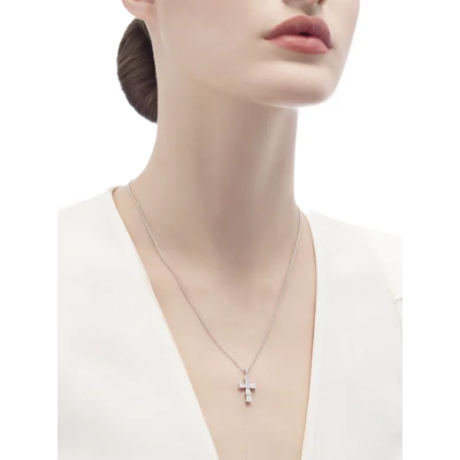 Bulgari CROCE PENDANTS NECKLACE, White Gold & Rose Gold