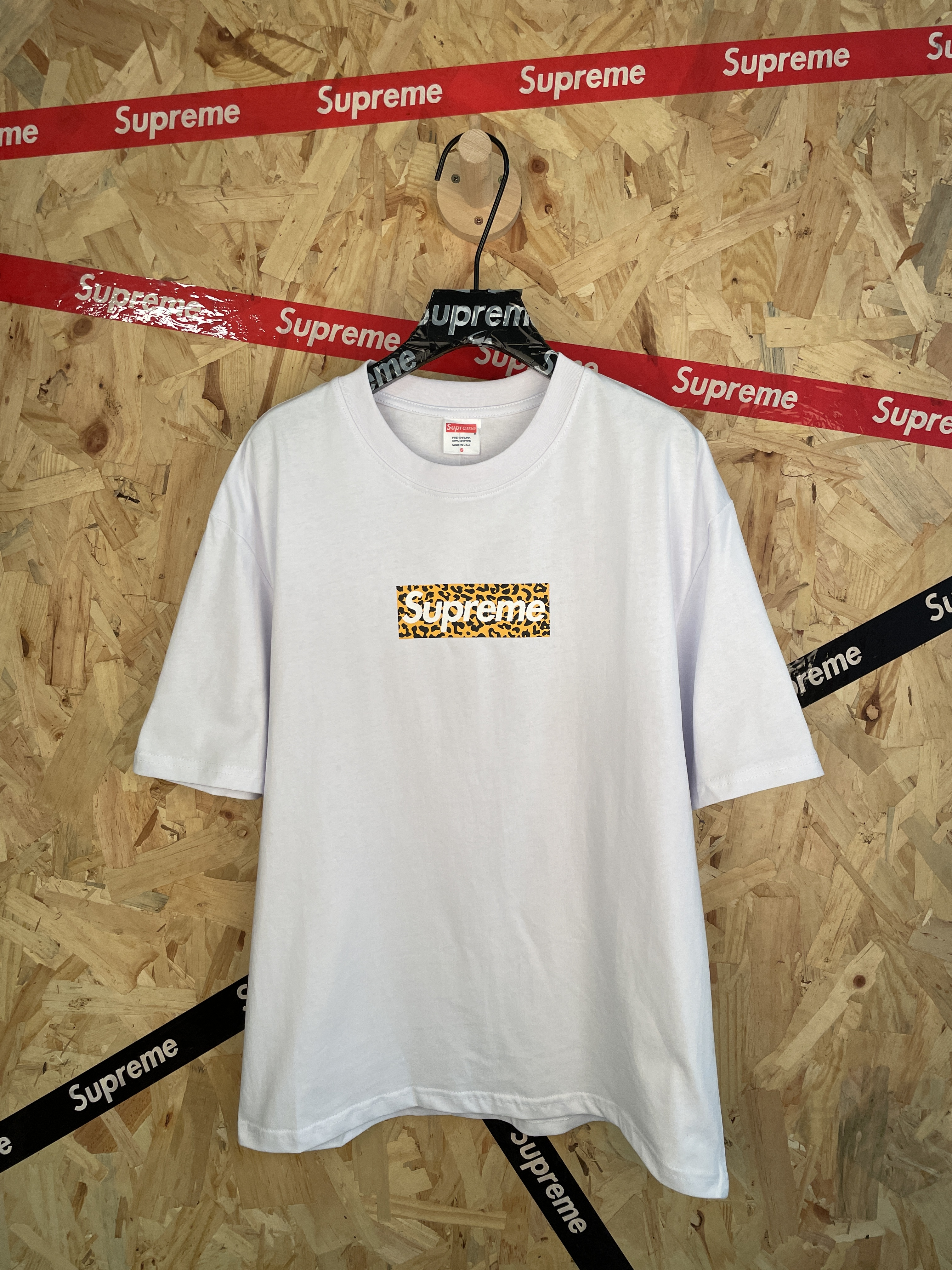 Limited edition leopard print logo short-sleeved T-shirt, casual and loose-fitting
