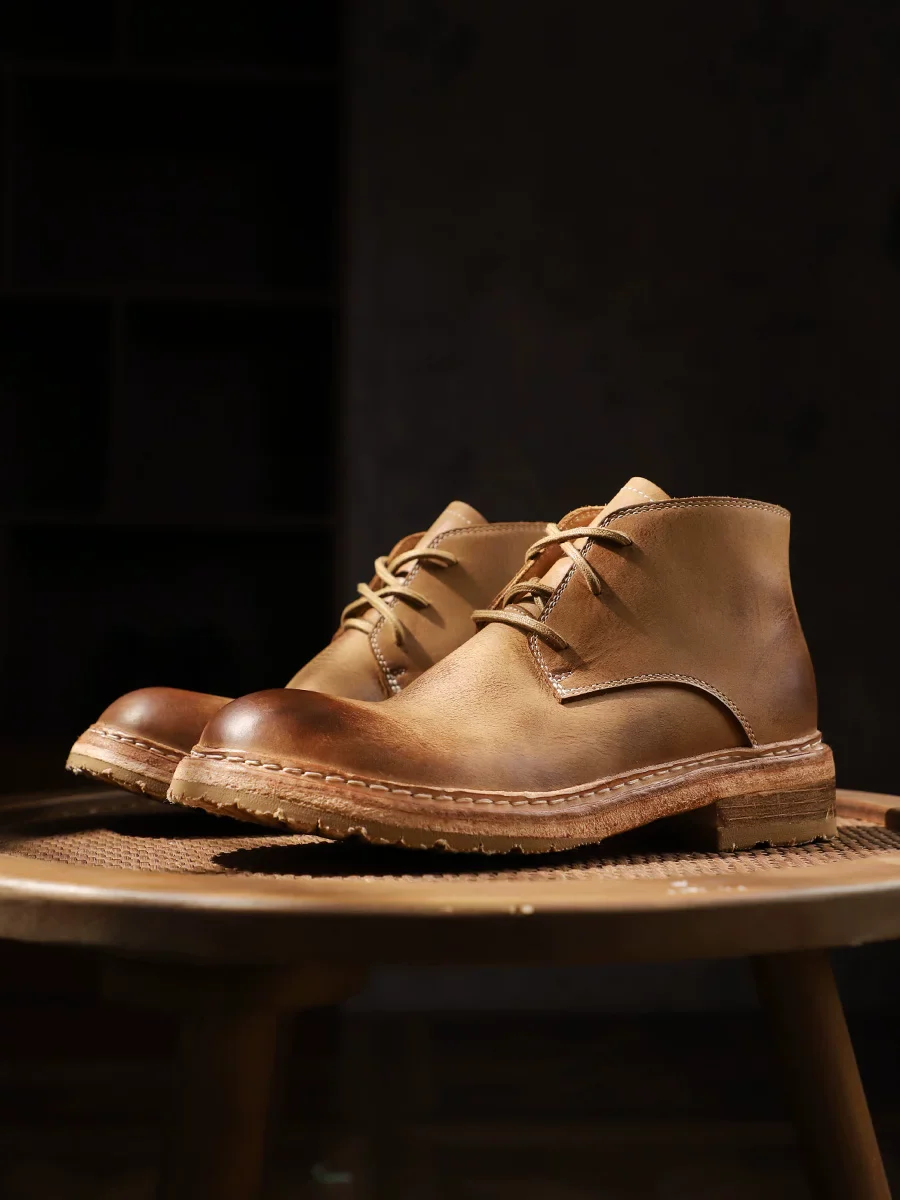 Primary color washed medium top Martin boots