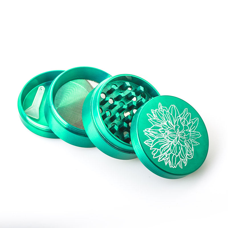 Green Zinc Alloy Weed Grinder 3 Layer