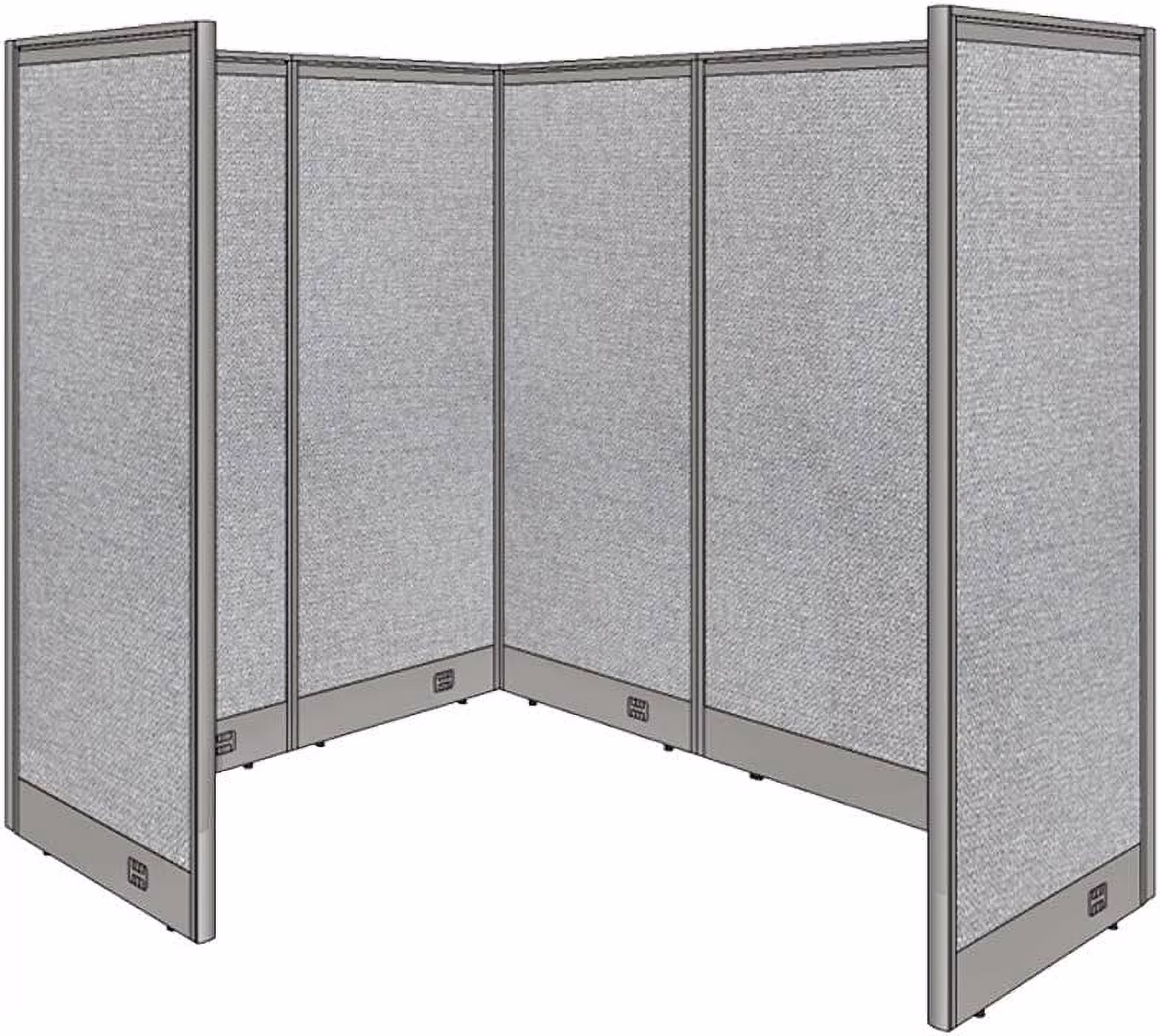 GOF 1 Person Workstation Cubicle (5.5'D x 6'W x 6'H) / Office Partition, Room Divider (72" H Cubicle Only, Grey)