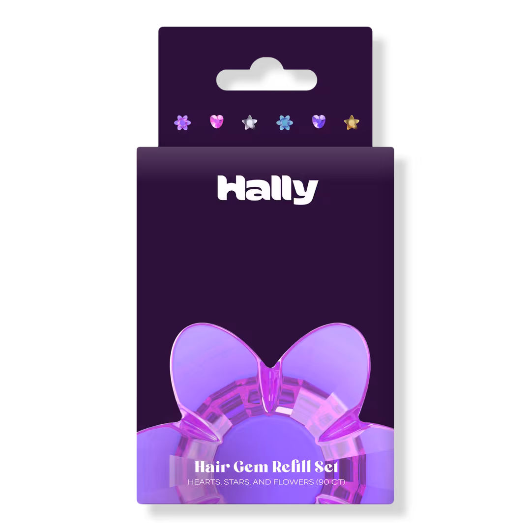 HALLY  Gem Pen Hair Hearts, Stars, and Flowers Refill Set