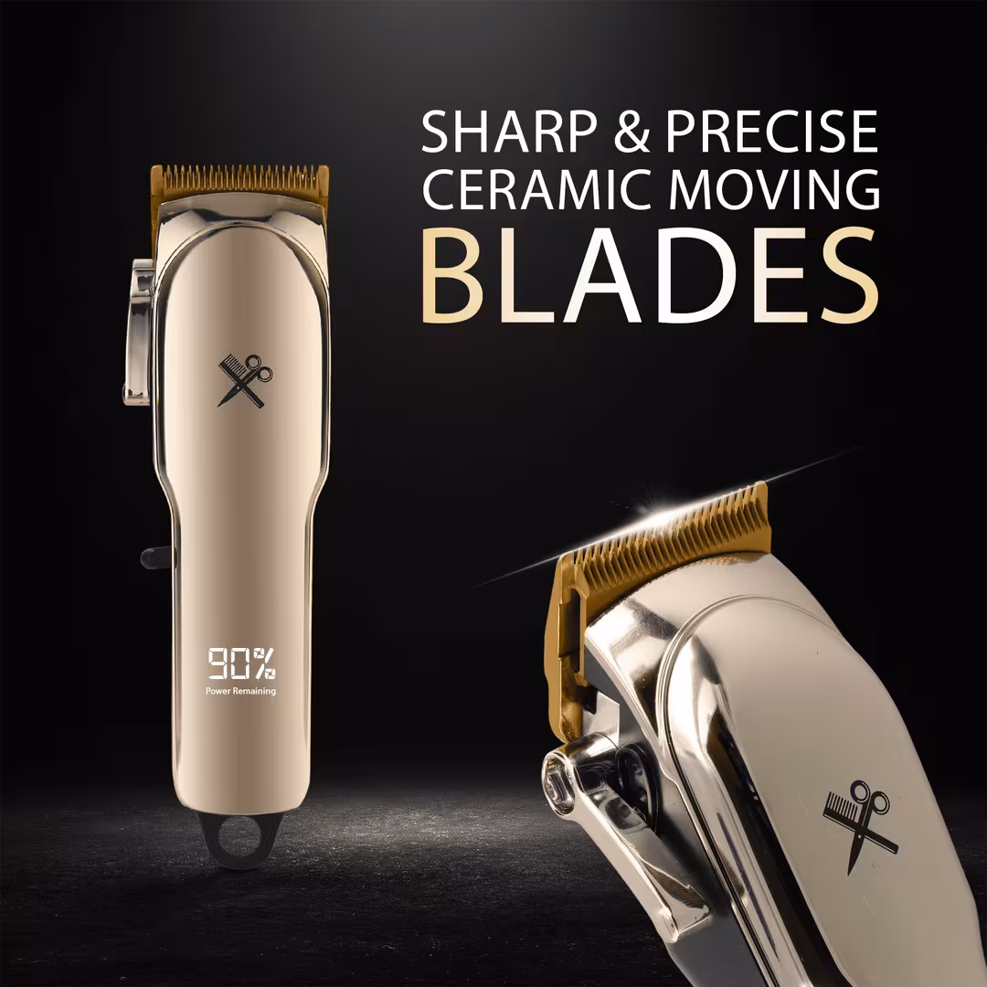 Cutting Edge  Cordless Rechargeable Men’s Hair Clippers with Ceramic Blade & 6 Guide Combs
