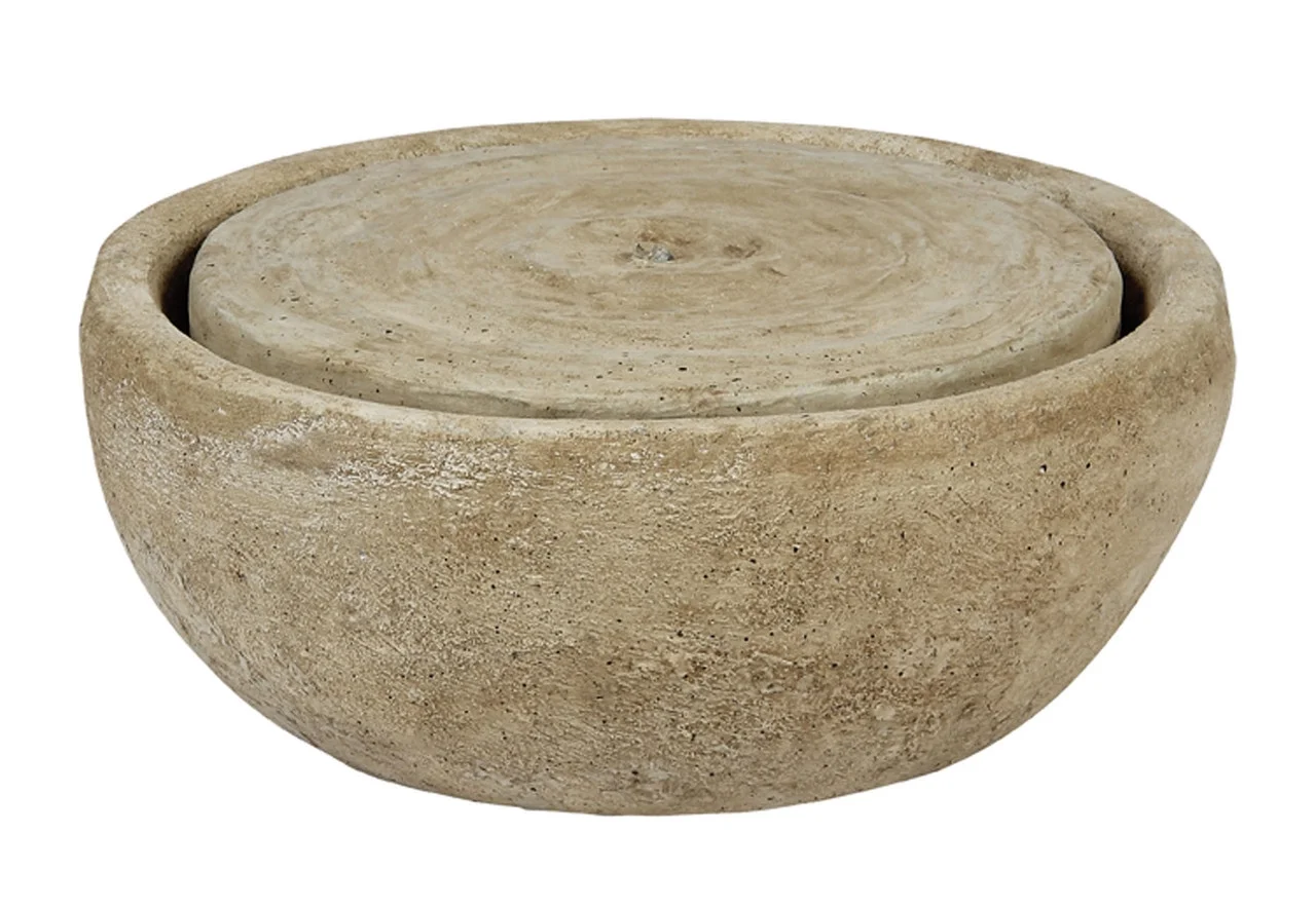 Solid Rock Stoneworks Small Infinity Bowl Fountain - 8" Tall - Buff Stain