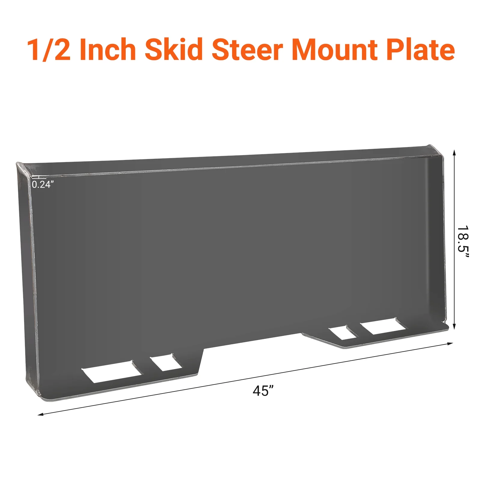 1/4" Universal Quick Attach Plate, Skid Steer Plate-G50 Structural Steel, Anti-Rust Surface, Skid Steer Attachment Plate for Kubota, Bobcat Skid Steers and Tractors to Shovel Snow, Dispose of Debris