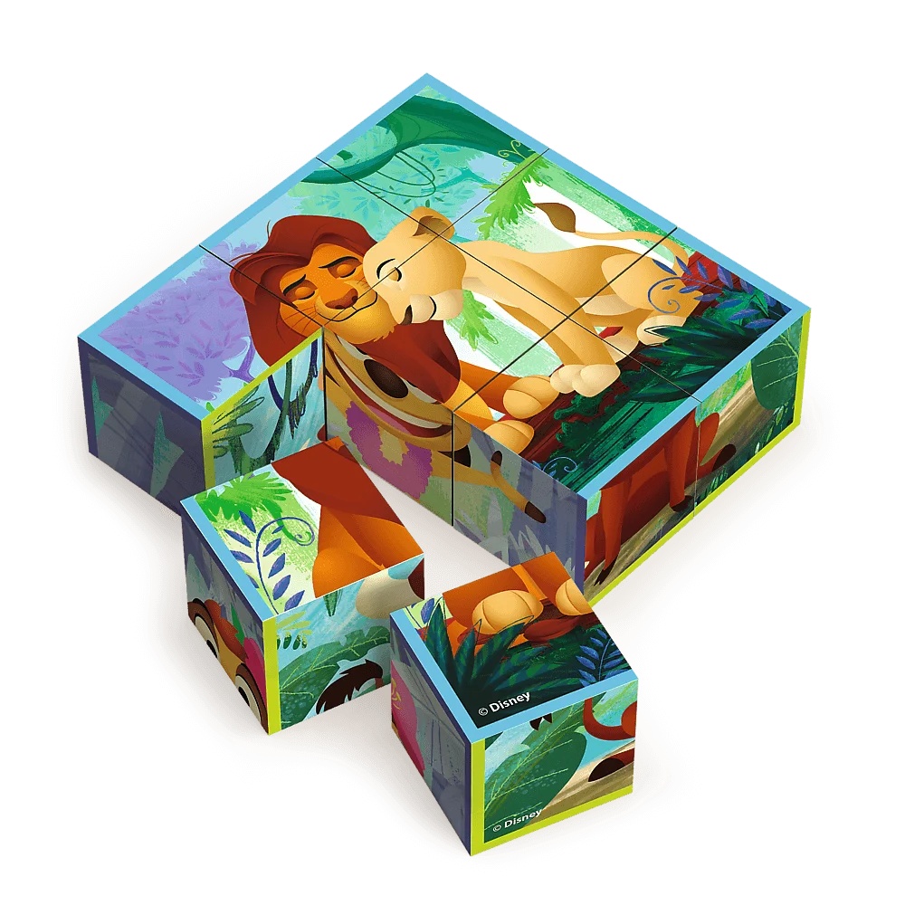 Drewniane Klocki Puzzle, Król Lew