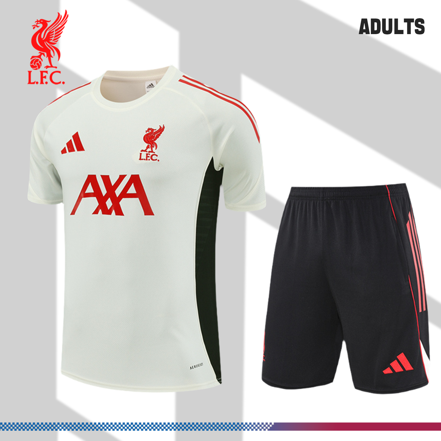2025/2026 Liverpool White Adult Short Sleeve Training Wear (Adult Kit)