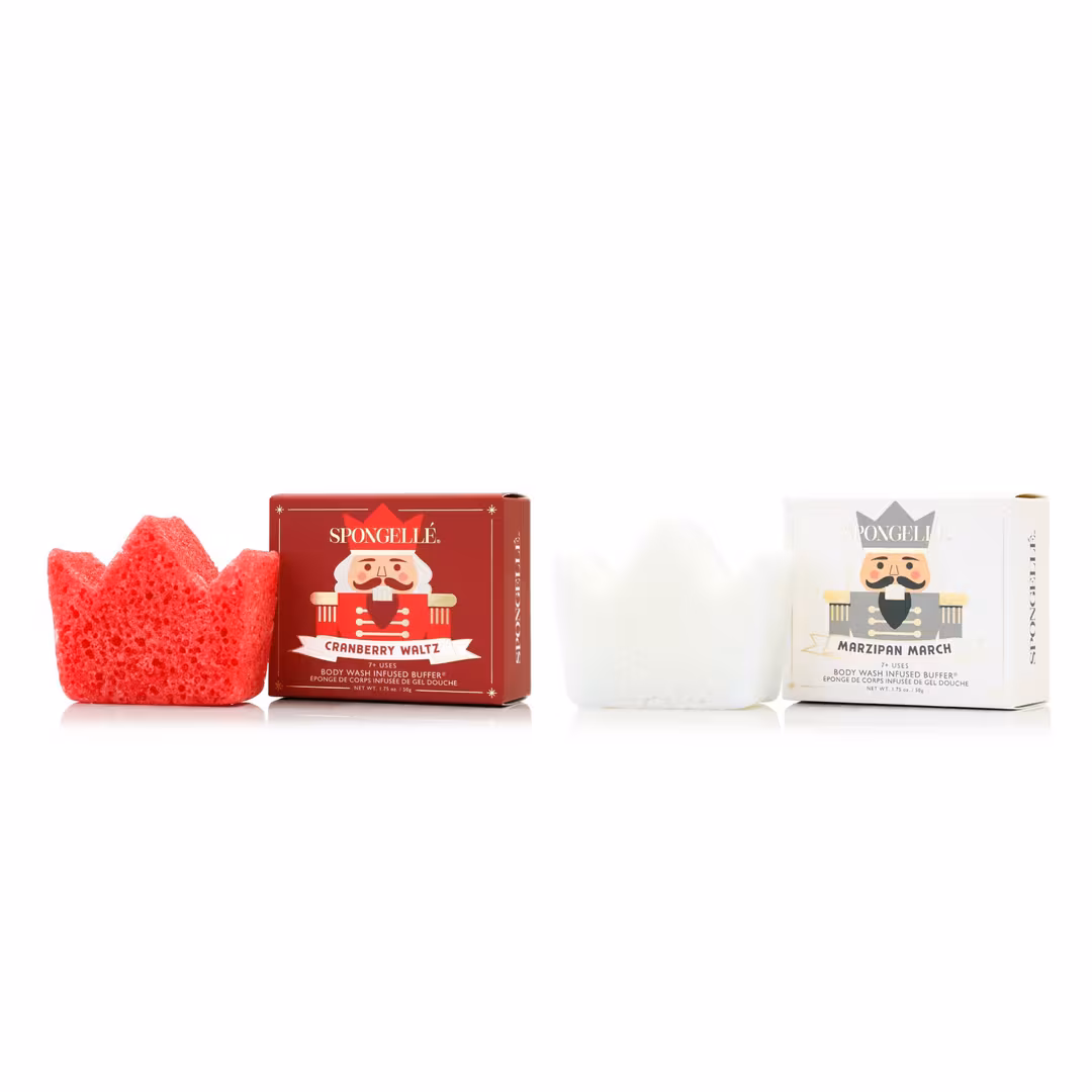 SPONGELLE  Cranberry Waltz & Marzipan March Body Wash Infused Buffers