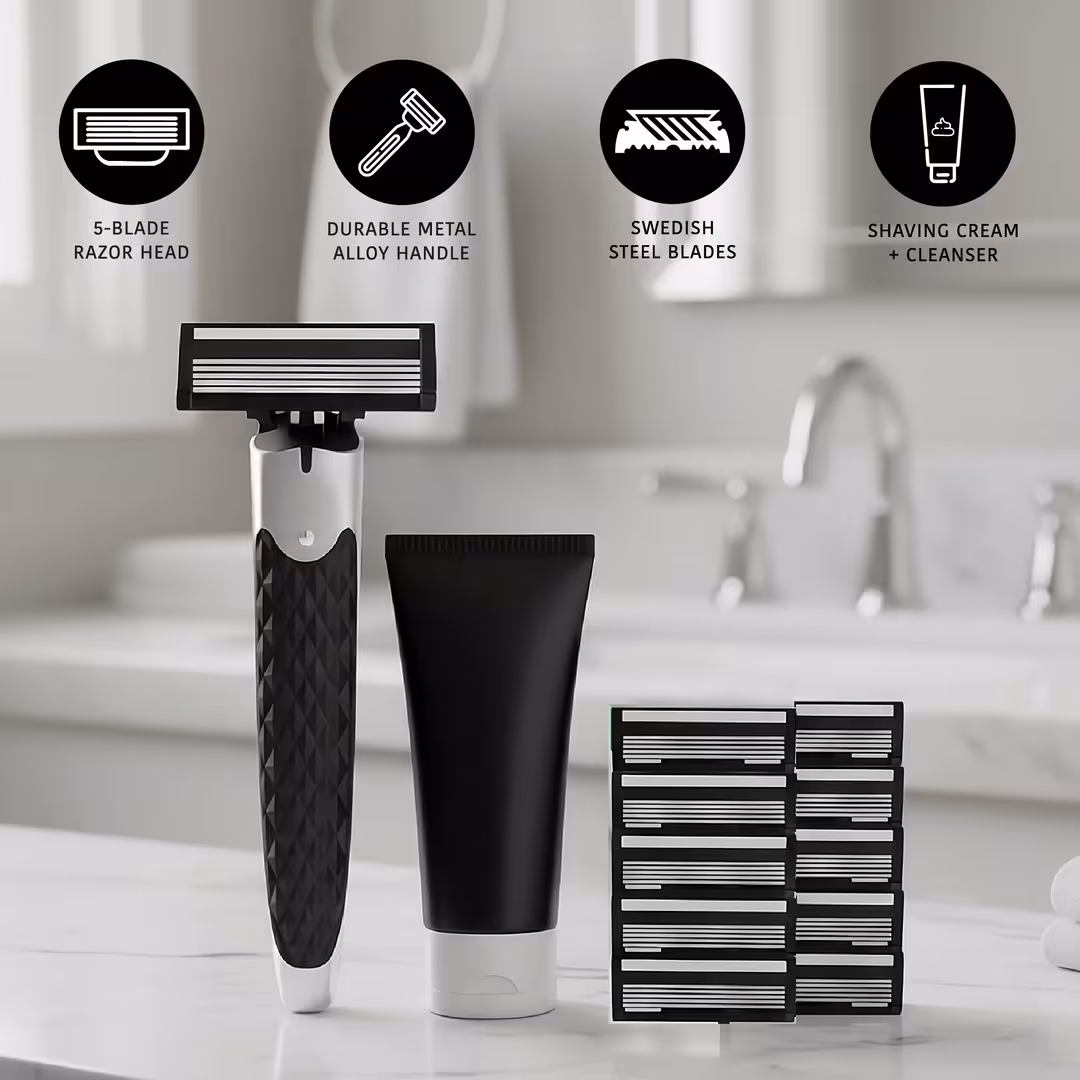 PURSONIC  Premium Men’s Shaving Kit with Alloy Metal Handle