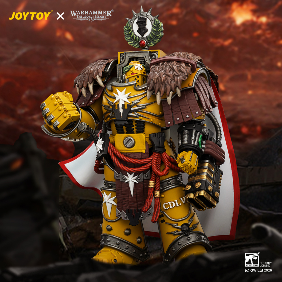 JOYTOY JT04209 Warhammer The Horus Heresy 1:18 Imperial Fists Lord Castellan Evander Garrius The Tyrant of Cthonia - JOYTOY WORLD