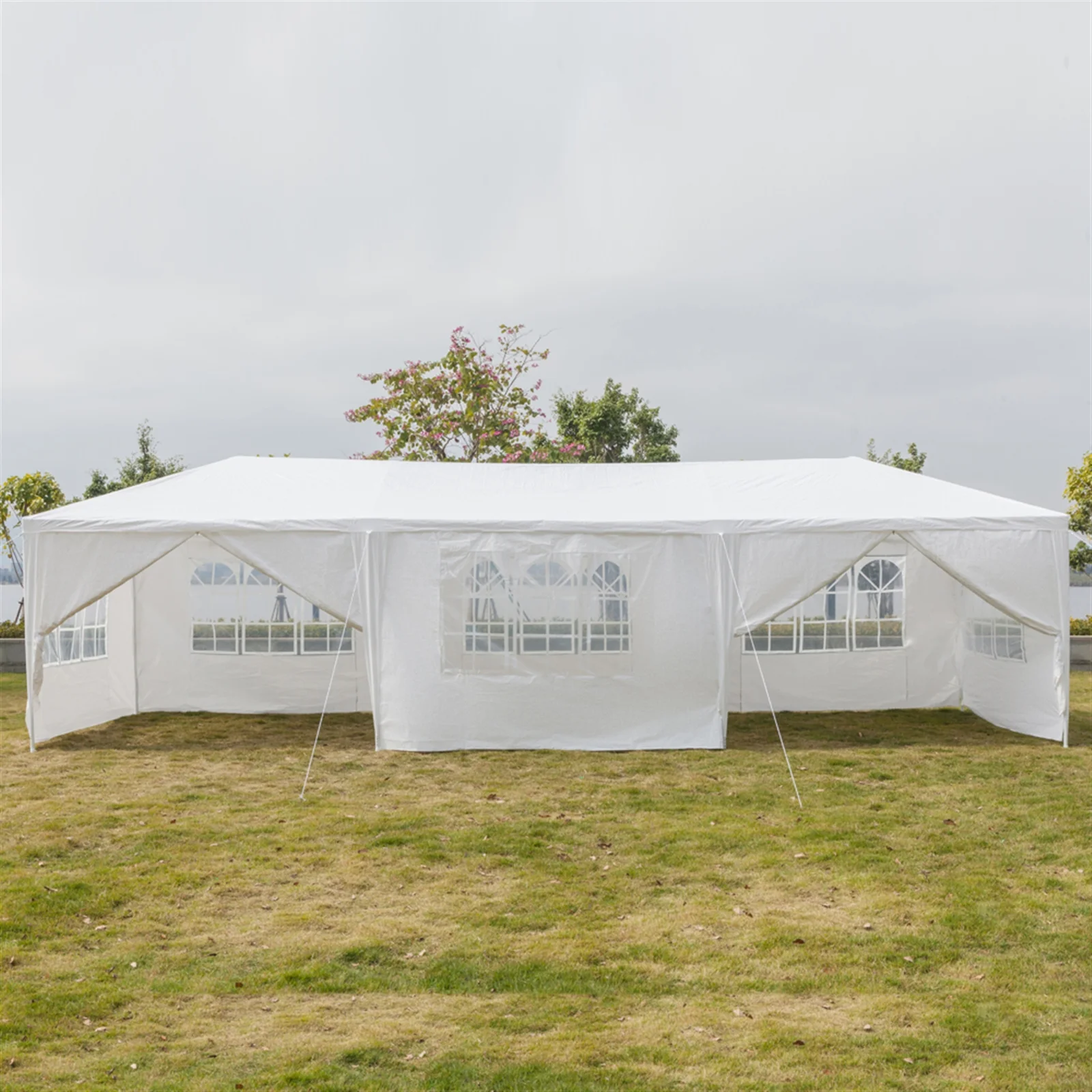 Cfowner 10'x30' 7 Sides Party Tent, Wedding Canopy Tent, Outdoor Patio Folding Gazebo Canopy, White