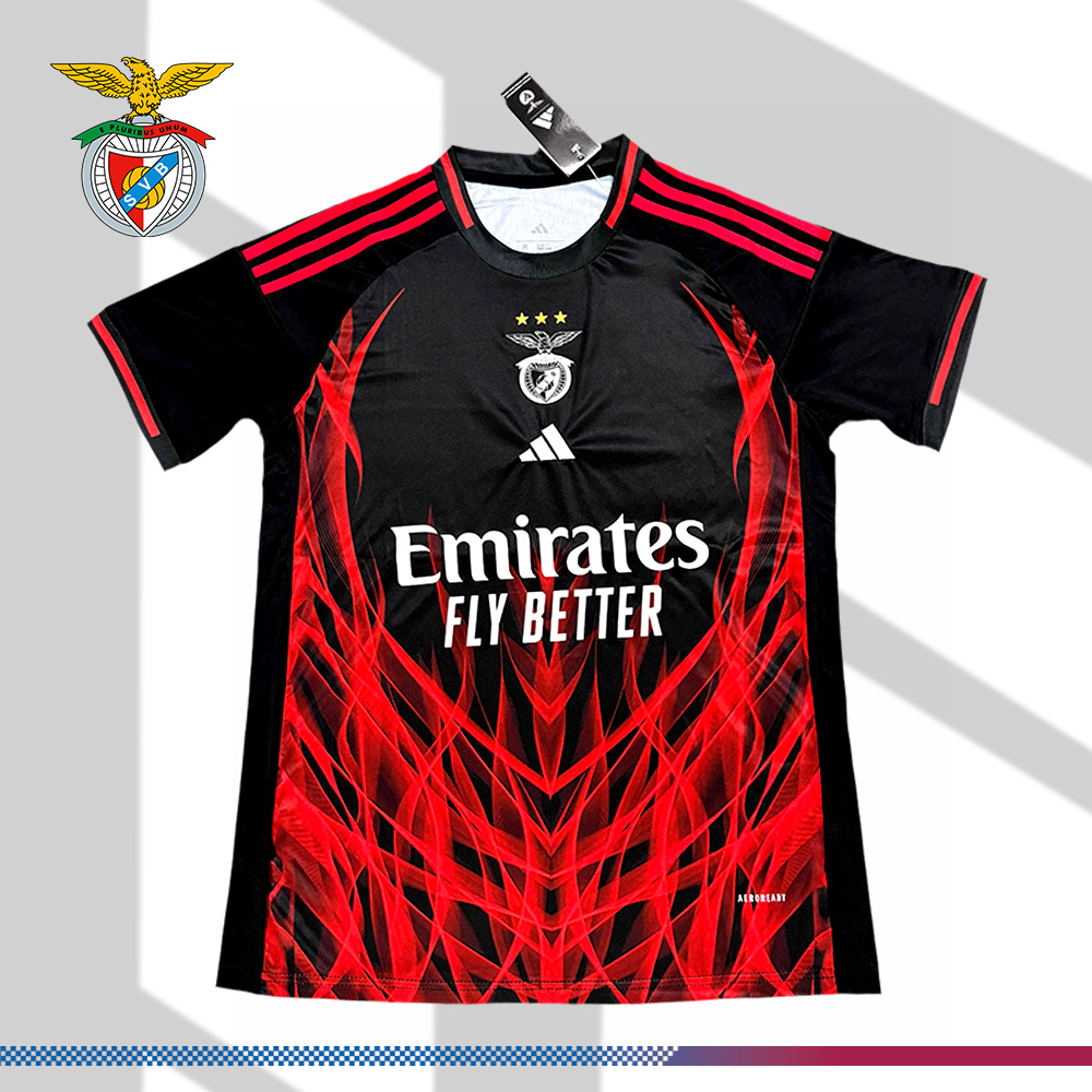 2025/2026 Benfica Football Club Black Co-branded Football Shirt（Fan Edition）