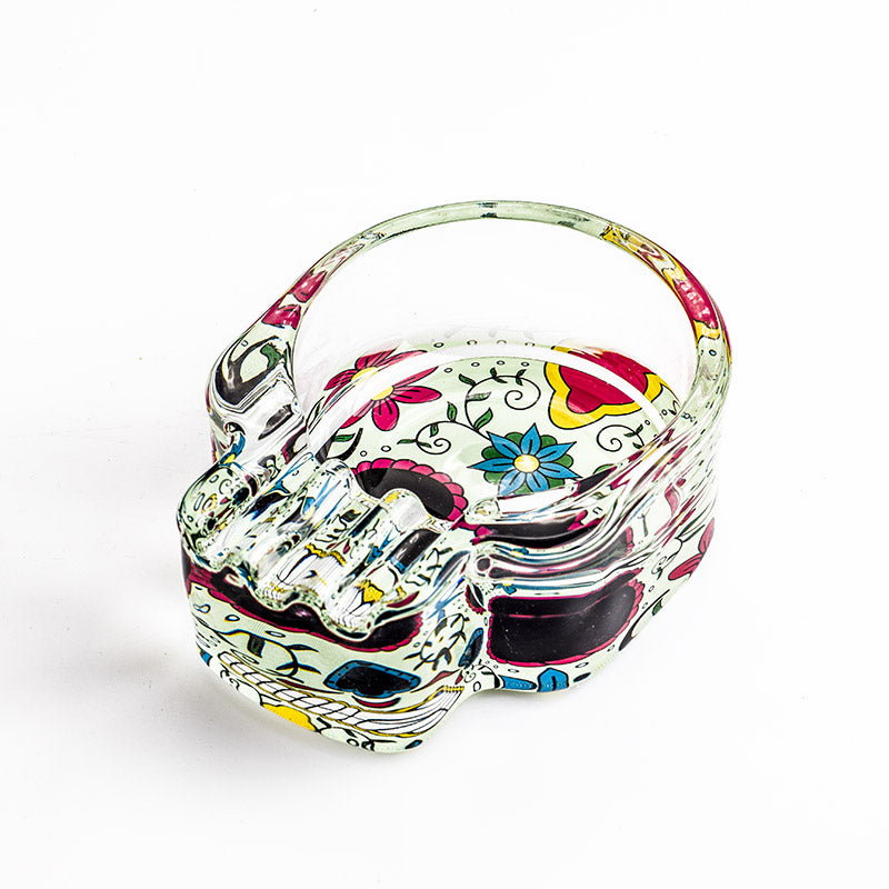 Skull Glass Cigarette Ashtray (Random Pattern)