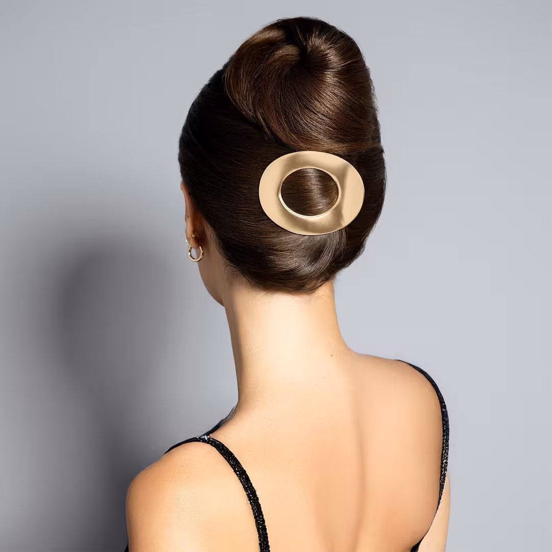 The Hair Edit  Gilded Ellipse Flat Lay Claw Clip