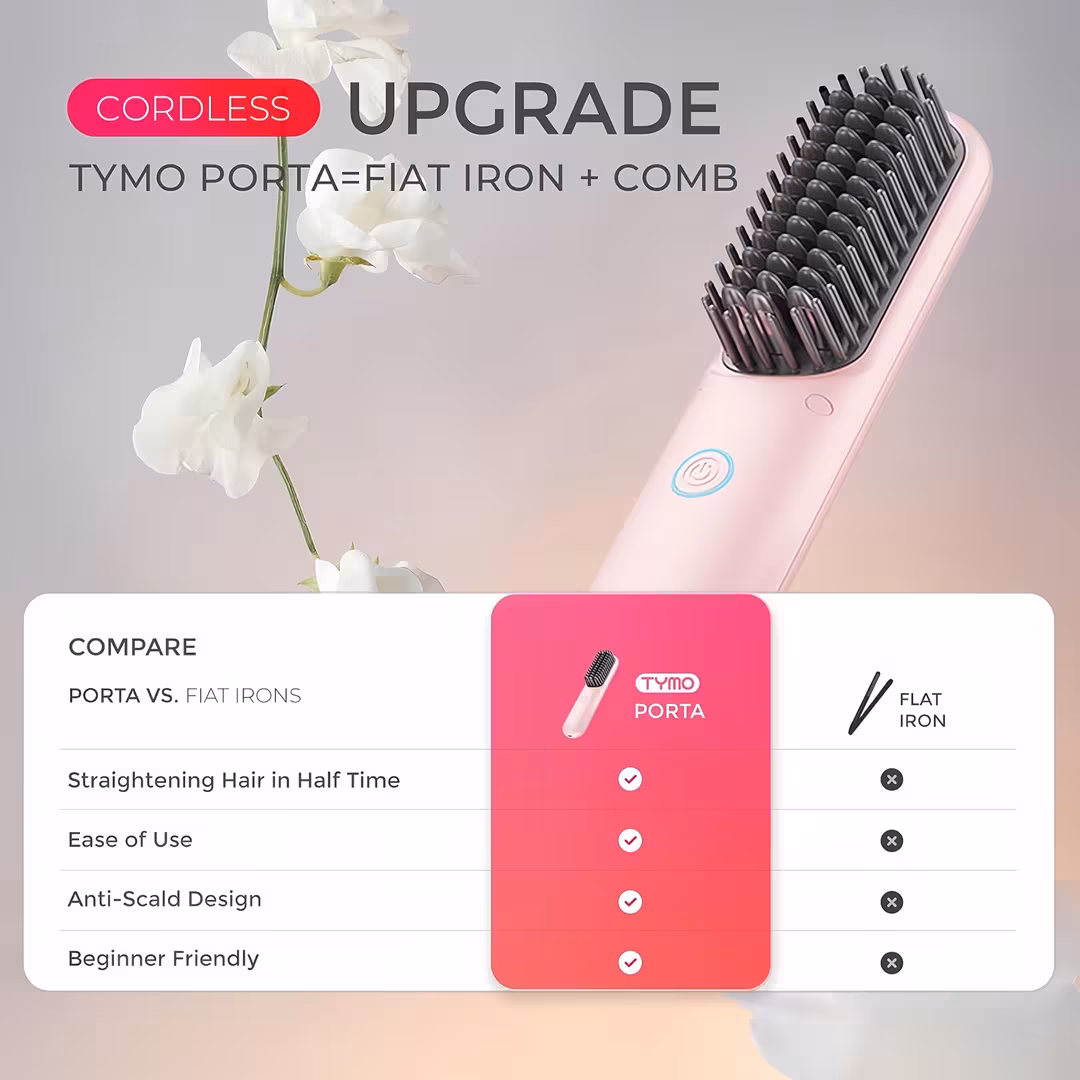 TYMO Beauty  Porta Portable Hair Straightening Brush