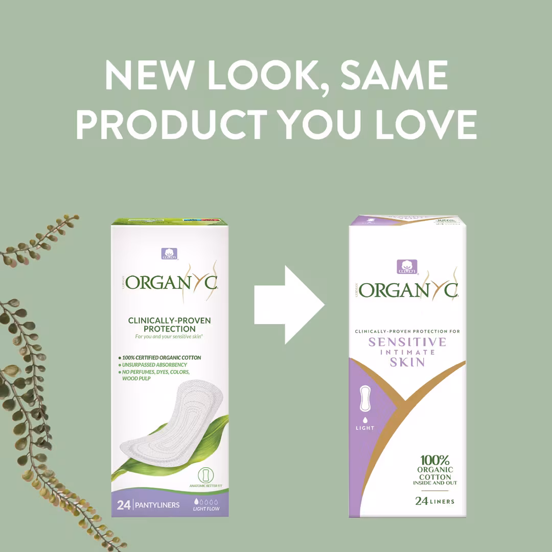 Organyc  100% Certified Organic Cotton Panty Liner, Flat