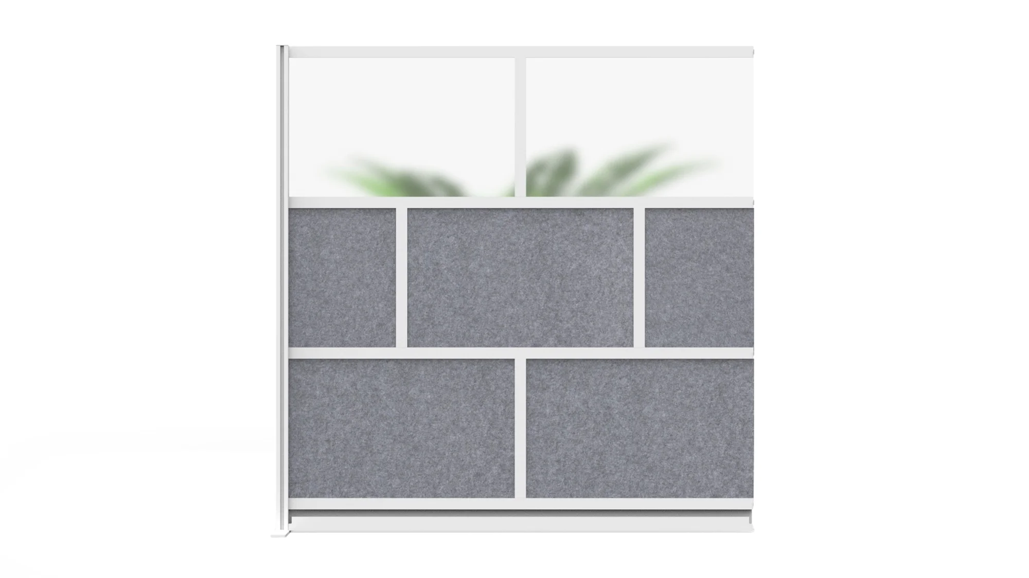 Luxor Freestanding Modular Room Divider Wall System with Built-in Cable Management Tray - 70" x 70" Add-On Wall