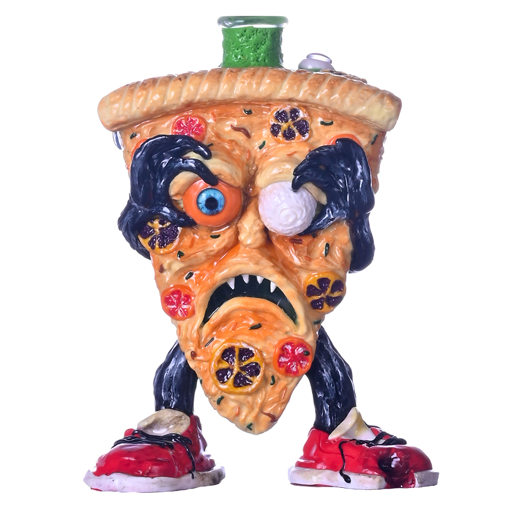 Crazy Pizza Slice mini dab rig 6.7-inch size chart cartoon glass