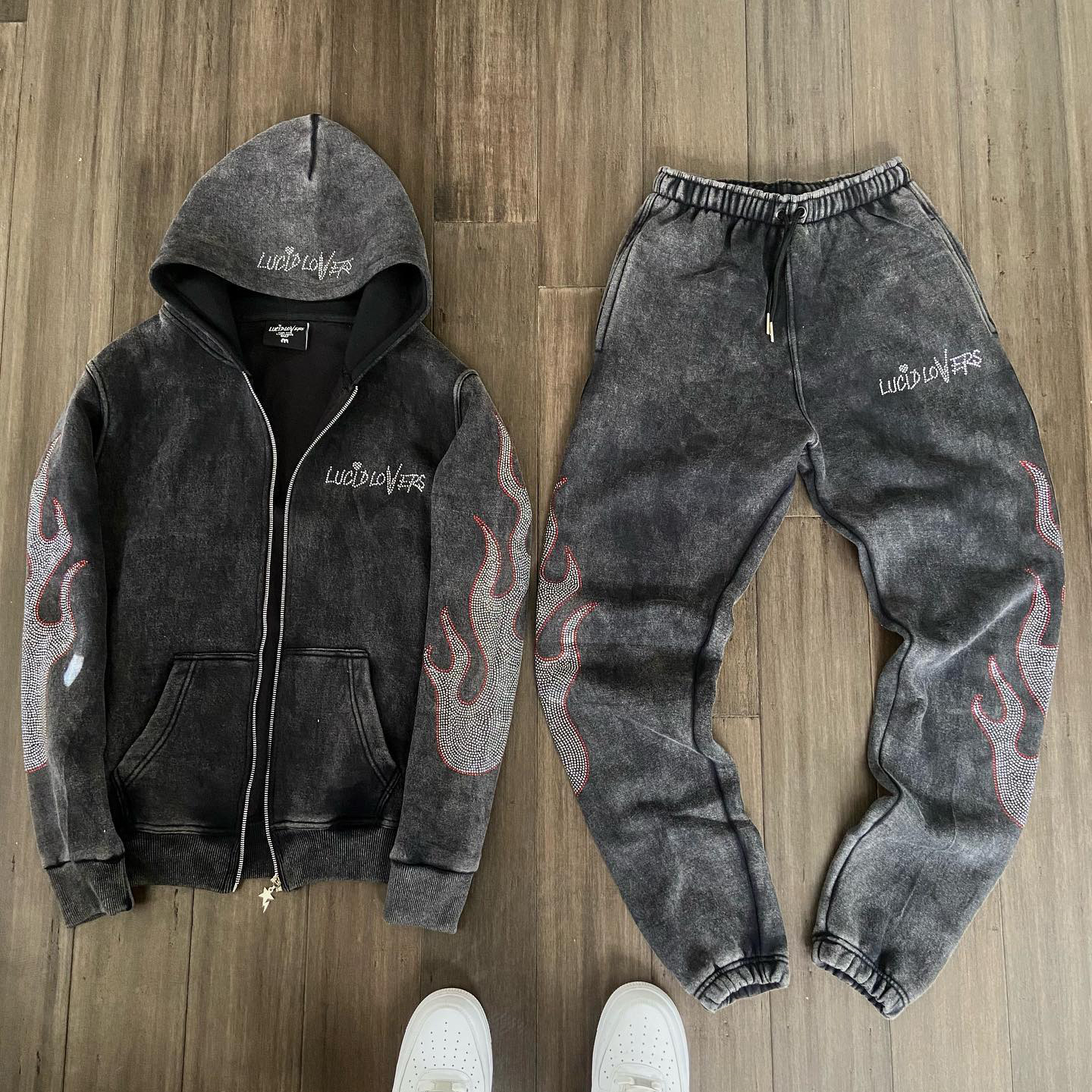 Stylish Retro Zip Hoodie Tracksuit