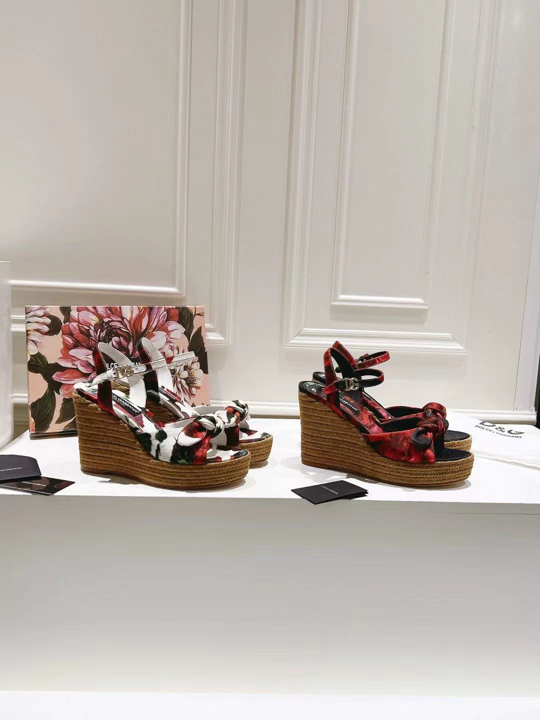 Dolce & Gabbana Hemp Rope Wedge Sandals