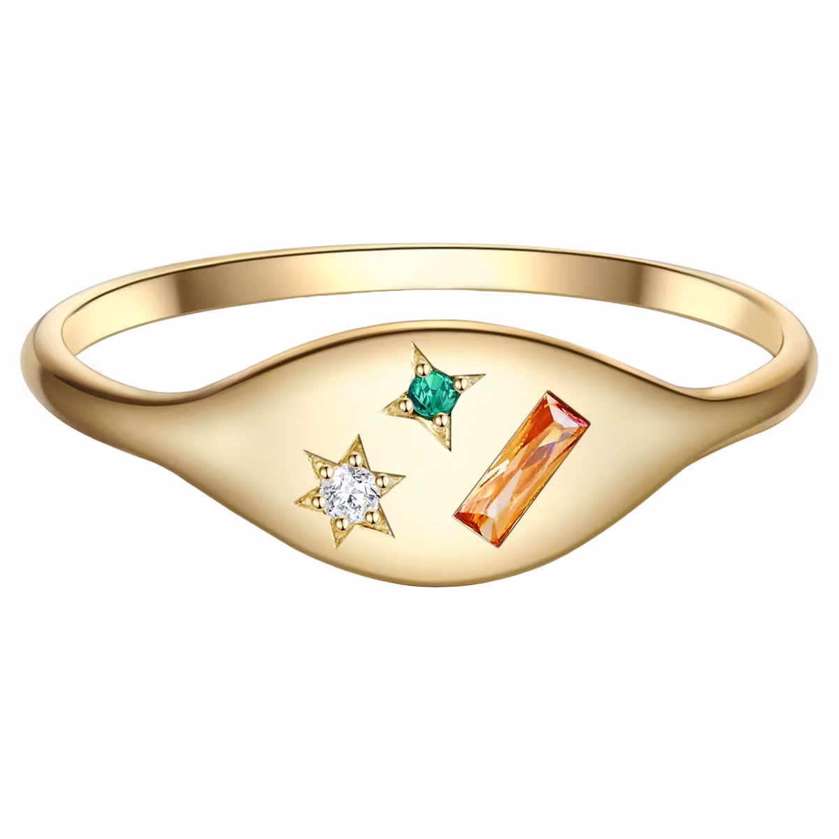 Ring Sterling Silber Zirkonia in Gelbgold