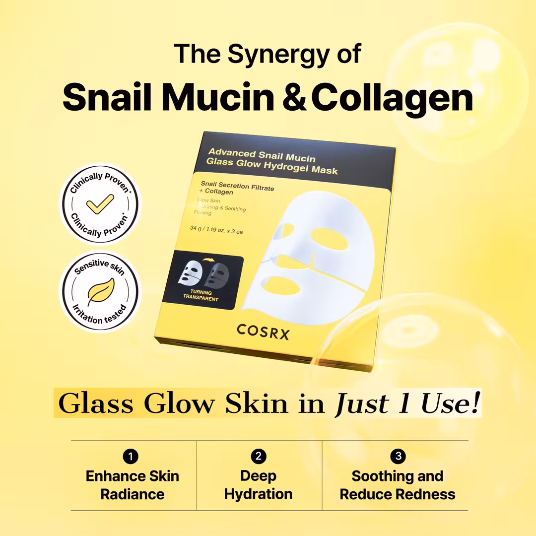 COSRX  Advanced Snail Mucin Glass Glow Hydrogel Mask